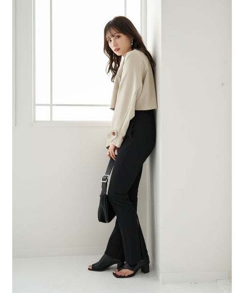 earth music&ecology（アースミュージックアンドエコロジー）の「バックスリットフレアパンツ（その他パンツ・レディース・ブラック/ミント/ライトベージュ/ピンク・S/M）」の10枚目の写真