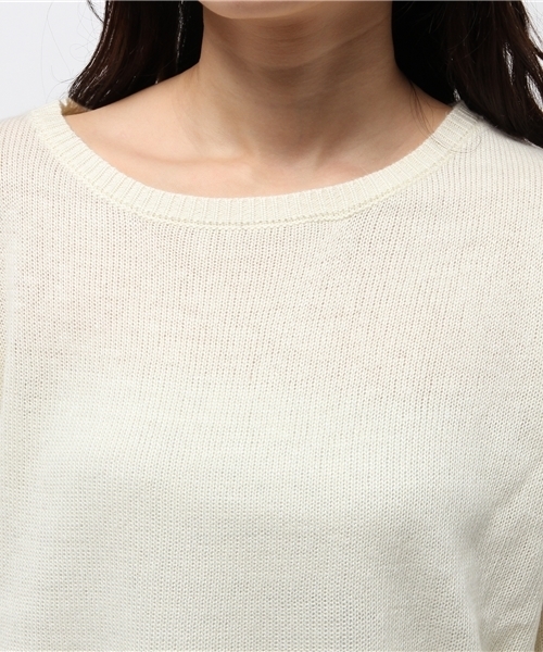 mystic（ミスティック）の「パフ袖ドルマンプルオーバー（ニット/セーター・レディース・オフホワイト/ピンク/ネイビー/グレー/チャコールグレー・ﾌﾘ-）」の9枚目の写真