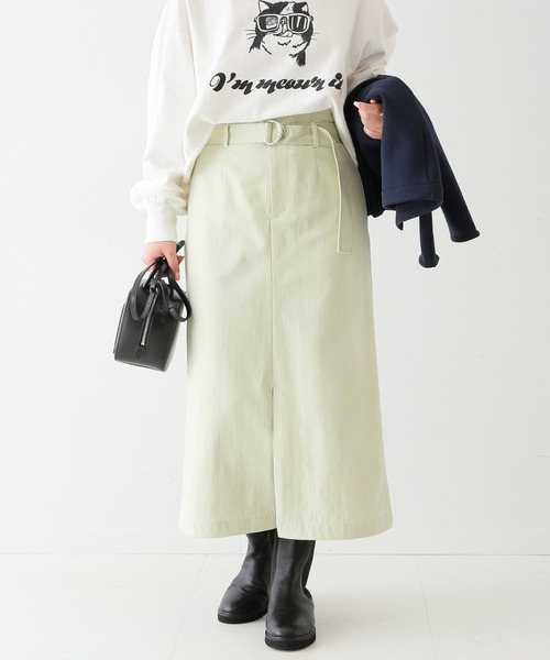 激安の ベルト付タイトスカート ウエストゴム 手洗い可能 スカート Slobe Iena スローブイエナ のファッション 限定販売品 Arenatheatre Net