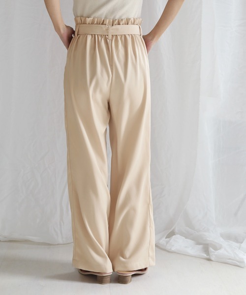 Bab（バブ）の「【セットアップ対応】ベルト付ハイウエストパンツ（その他パンツ・レディース・アイボリー/ライトグリーン・M）」の6枚目の写真