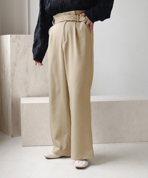 Bab（バブ）の「【セットアップ対応】ベルト付ハイウエストパンツ（その他パンツ・レディース・アイボリー/ライトグリーン・M）」の15枚目の写真