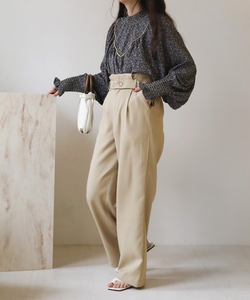 Bab（バブ）の「【セットアップ対応】ベルト付ハイウエストパンツ（その他パンツ・レディース・アイボリー/ライトグリーン・M）」の17枚目の写真