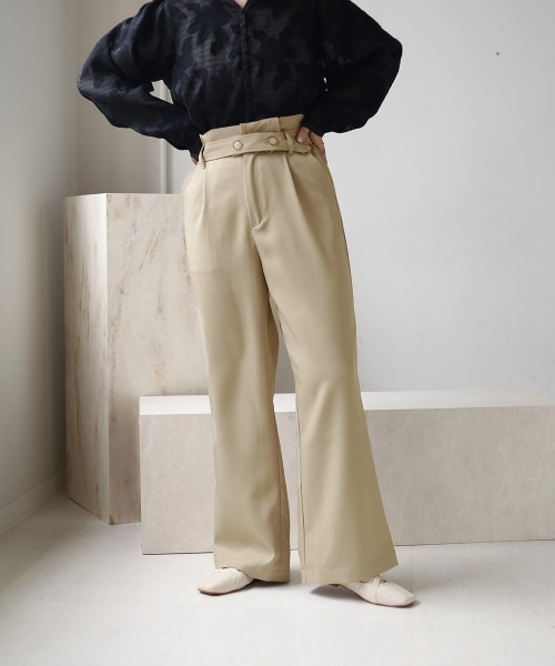 Bab（バブ）の「【セットアップ対応】ベルト付ハイウエストパンツ（その他パンツ・レディース・アイボリー/ライトグリーン・M）」の13枚目の写真