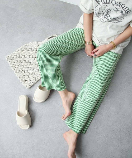 Chillfar(チルファー)の「カットジャガードパンツ(その他パンツ・レディース・ブラック/ベージュ/パープル/オレンジ/ブルー/グリーン/ブラック系/グリーン系・MEDIUM/LARGE)」の1枚目の写真