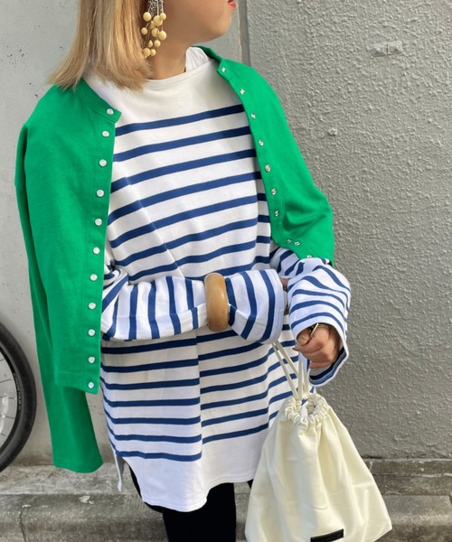 Doux archives（ドゥアルシーヴ）の「［ｗｅｂ限定］スナップボタンコンパクトカーディガン（カーディガン/ボレロ・レディース・ホワイト/ピンク/イエロー/オレンジ/グリーン・FREE）」の3枚目の写真