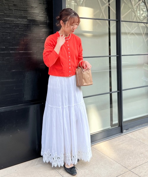 Doux archives（ドゥアルシーヴ）の「［ｗｅｂ限定］スナップボタンコンパクトカーディガン（カーディガン/ボレロ・レディース・ホワイト/ピンク/イエロー/オレンジ/グリーン・FREE）」の13枚目の写真