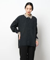ポリピーチ ビッグシルエット クレリックシャツ