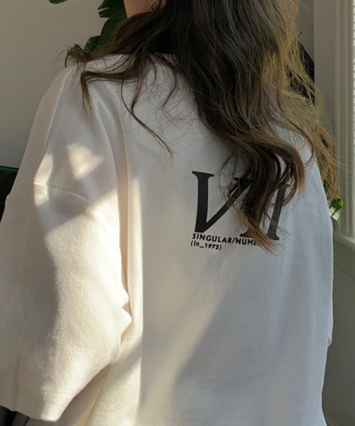 meJane（ミージェーン）の「imagineオーバーサイズプリントTシャツ（Tシャツ/カットソー・レディース・ホワイト/ブラック/グレー・FREE）」の5枚目の写真