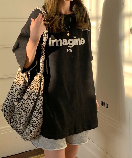 meJane（ミージェーン）の「imagineオーバーサイズプリントTシャツ（Tシャツ/カットソー・レディース・ホワイト/ブラック/グレー・FREE）」の10枚目の写真
