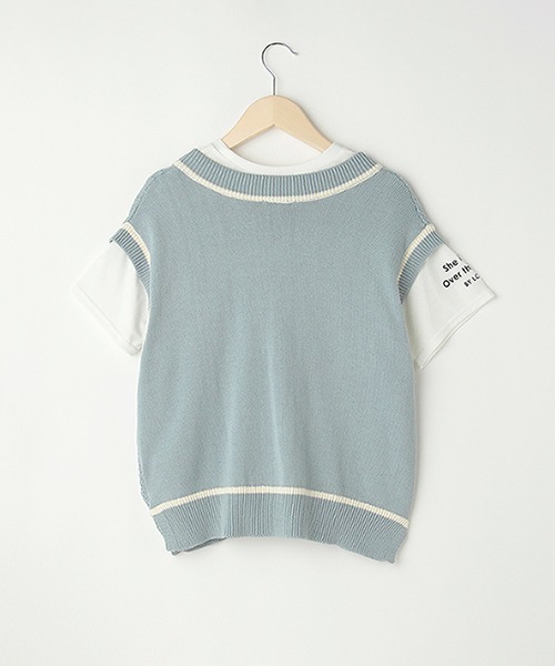 by LOVEiT（バイラビット）の「ニットベスト半袖Tシャツセット