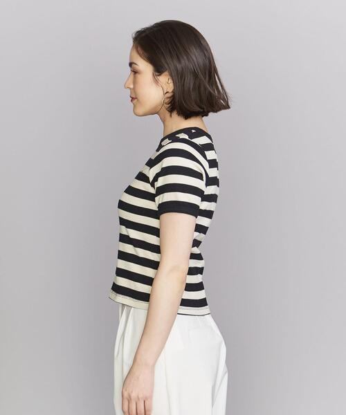 TheOpen Product(ザオープンプロダクト)の「【別注】<TheOpen Product>ボーダー Tシャツ(Tシャツ/カットソー・レディース・ブラック/ワインレッド・FREE)」の4枚目の写真