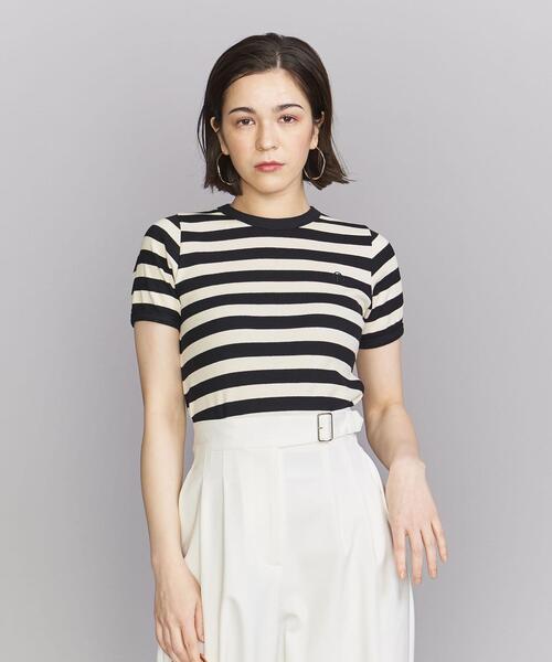 TheOpen Product(ザオープンプロダクト)の「【別注】<TheOpen Product>ボーダー Tシャツ(Tシャツ/カットソー・レディース・ブラック/ワインレッド・FREE)」の6枚目の写真