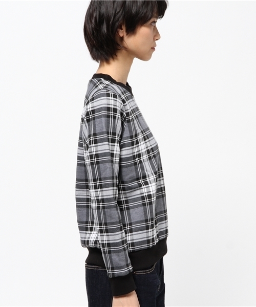 OUTLET(アウトレット)の「【Ciaopanic】チェックプリント裏毛プルオーバー(Tシャツ/カットソー・レディース・グリーン/オレンジ/レッド/ホワイト・FREE)」の6枚目の写真