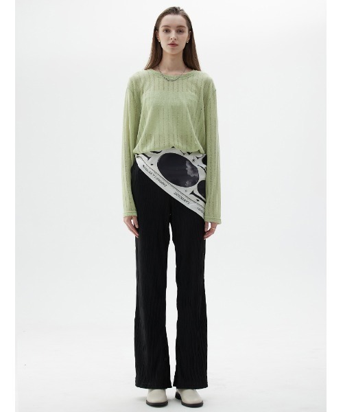 LARTIGENT（ラーティゼン）の「A'GEM/9 × .kom『LARTIGENT/ラーティゼン』LY DAMAGE T-SHIRT/ダメージデザイン ロングスリーブカットソー 長袖Tシャツ（Tシャツ/カットソー・レディース・ブラック/ブルー/グリーン・FREE）」の13枚目の写真
