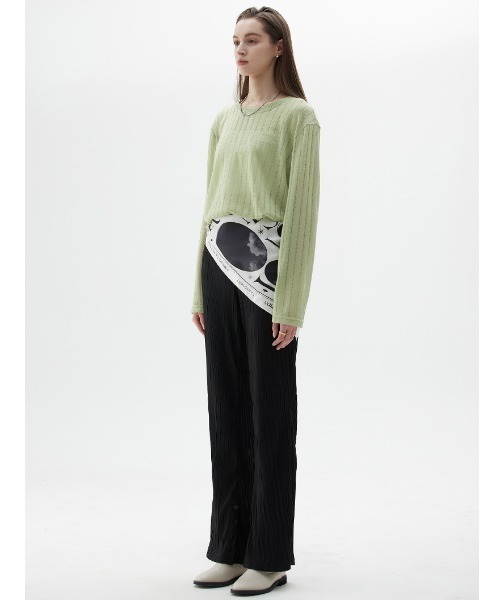 LARTIGENT（ラーティゼン）の「A'GEM/9 × .kom『LARTIGENT/ラーティゼン』LY DAMAGE T-SHIRT/ダメージデザイン ロングスリーブカットソー 長袖Tシャツ（Tシャツ/カットソー・レディース・ブラック/ブルー/グリーン・FREE）」の14枚目の写真