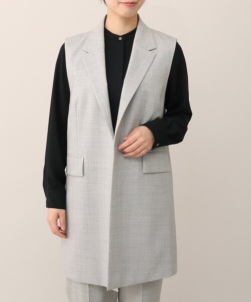 UNTITLED（アンタイトル）の「◆【STORY掲載】リッチトロピカルクロススリーブレスジャケット（ベスト・レディース・ブラック/グレー系/カーキ・44/02/04）」の19枚目の写真