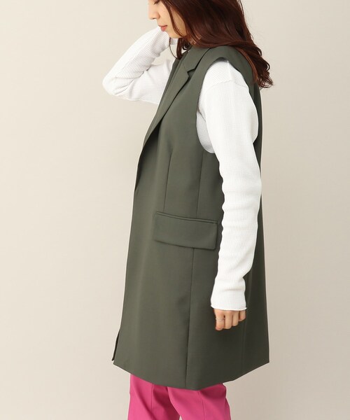 UNTITLED（アンタイトル）の「◆【STORY掲載】リッチトロピカルクロススリーブレスジャケット（ベスト・レディース・ブラック/グレー系/カーキ・44/02/04）」の13枚目の写真