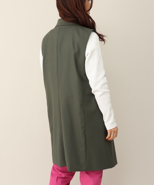 UNTITLED（アンタイトル）の「◆【STORY掲載】リッチトロピカルクロススリーブレスジャケット（ベスト・レディース・ブラック/グレー系/カーキ・44/02/04）」の15枚目の写真