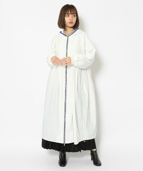 Risley（リズレー）の「【別注】Risley/リズレー/ロング切り替えパーカー（パーカー・レディース・ブラック/オフホワイト・FREE）」の10枚目の写真