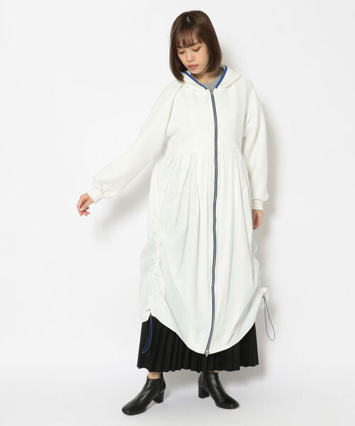 Risley（リズレー）の「【別注】Risley/リズレー/ロング切り替えパーカー（パーカー・レディース・ブラック/オフホワイト・FREE）」の14枚目の写真