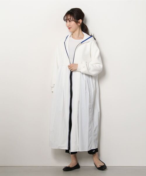 Risley（リズレー）の「【別注】Risley/リズレー/ロング切り替えパーカー（パーカー・レディース・ブラック/オフホワイト・FREE）」の13枚目の写真