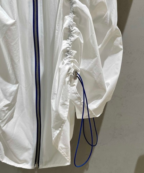 Risley（リズレー）の「【別注】Risley/リズレー/ロング切り替えパーカー（パーカー・レディース・ブラック/オフホワイト・FREE）」の7枚目の写真