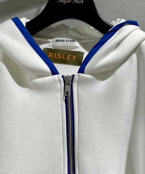Risley（リズレー）の「【別注】Risley/リズレー/ロング切り替えパーカー（パーカー・レディース・ブラック/オフホワイト・FREE）」の5枚目の写真