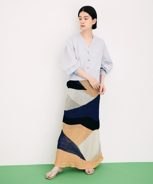 ADAM ET ROPE'（アダムエロペ）の「〈追加〉ワイドスリーブカーディガン（カーディガン/ボレロ・レディース・ピンク/ホワイト/ブラック/サックスブルー/グリーン・FREE）」の9枚目の写真