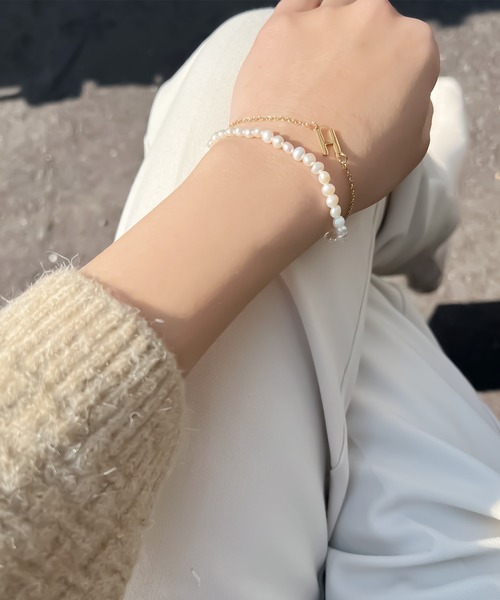 blackdia ocean ステンレスイニシャルブレスレット