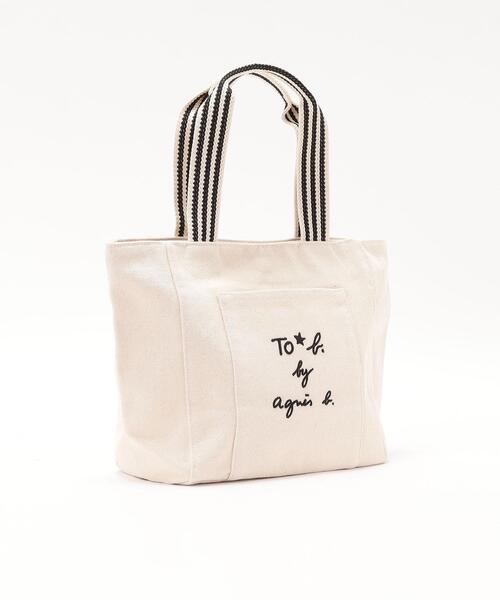 To b. by agnes b.(トゥービーバイアニエスベー)の「ロゴ 刺繍 コットン スクエア ミニ トートバッグ(トートバッグ・レディース・ホワイト系その他・FREE)」の12枚目の写真