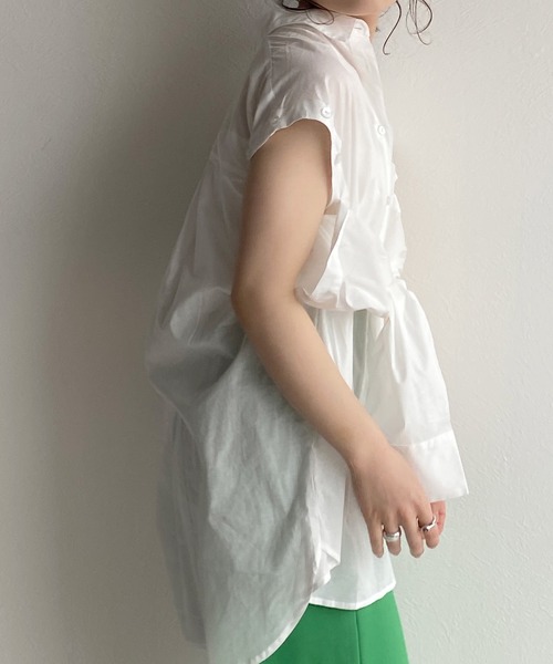 w closet（ダブルクローゼット）の「2WAYスリーブオーバーシャツ（シャツ/ブラウス・レディース・オフホワイト/グリーン/ホワイト×ブルー・FREE）」の22枚目の写真