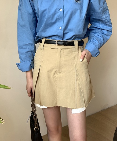 aimoha(アイモハ)の「デザインミニスカート(スカート・レディース・ベージュ/ネイビー・MEDIUM/LARGE/X-LARGE/SMALL)」の14枚目の写真