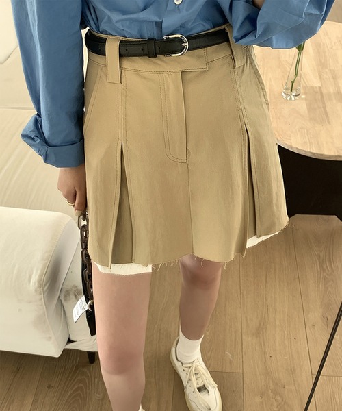 aimoha(アイモハ)の「デザインミニスカート(スカート・レディース・ベージュ/ネイビー・MEDIUM/LARGE/X-LARGE/SMALL)」の13枚目の写真