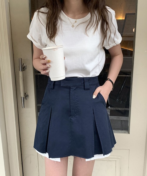 aimoha(アイモハ)の「デザインミニスカート(スカート・レディース・ベージュ/ネイビー・MEDIUM/LARGE/X-LARGE/SMALL)」の7枚目の写真