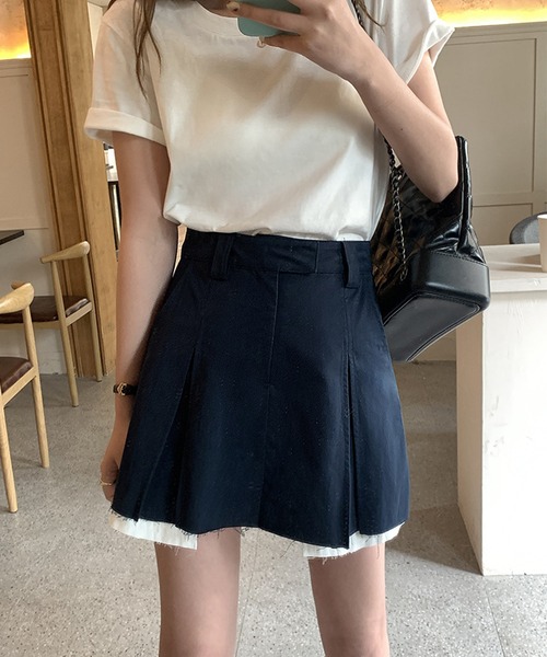 aimoha(アイモハ)の「デザインミニスカート(スカート・レディース・ベージュ/ネイビー・MEDIUM/LARGE/X-LARGE/SMALL)」の5枚目の写真