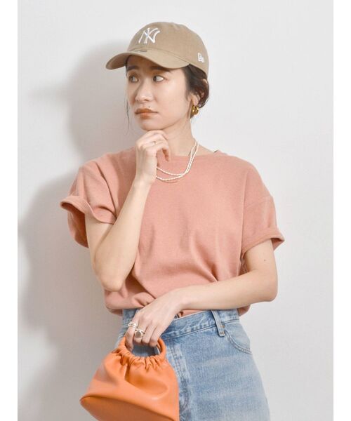 Ungrid（アングリッド）の「草木染テレコTee（Tシャツ/カットソー・レディース・ピンク/オレンジ/ブルー/グリーン/アイボリー・FREE）」の5枚目の写真