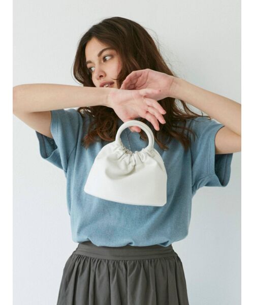 Ungrid（アングリッド）の「草木染テレコTee（Tシャツ/カットソー・レディース・ピンク/オレンジ/ブルー/グリーン/アイボリー・FREE）」の7枚目の写真