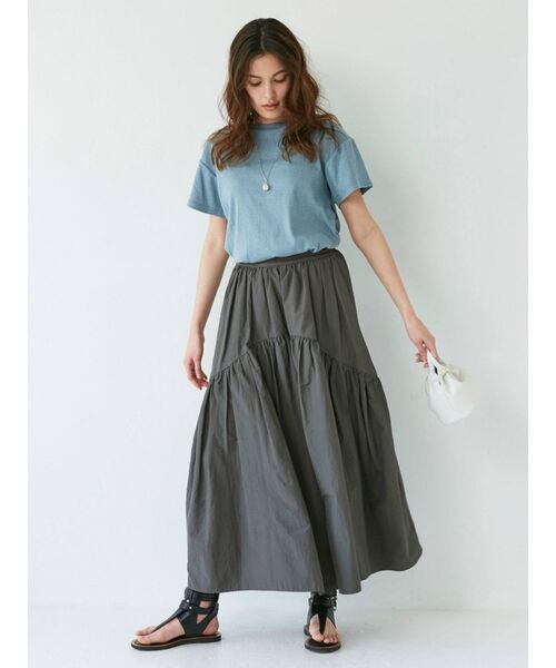 Ungrid（アングリッド）の「草木染テレコTee（Tシャツ/カットソー・レディース・ピンク/オレンジ/ブルー/グリーン/アイボリー・FREE）」の12枚目の写真