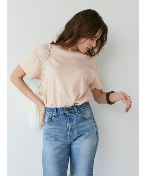 Ungrid（アングリッド）の「草木染テレコTee（Tシャツ/カットソー・レディース・ピンク/オレンジ/ブルー/グリーン/アイボリー・FREE）」の17枚目の写真