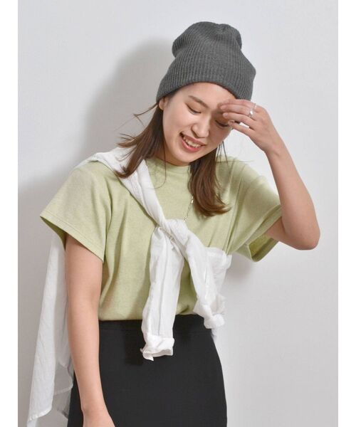 Ungrid（アングリッド）の「草木染テレコTee（Tシャツ/カットソー・レディース・ピンク/オレンジ/ブルー/グリーン/アイボリー・FREE）」の13枚目の写真