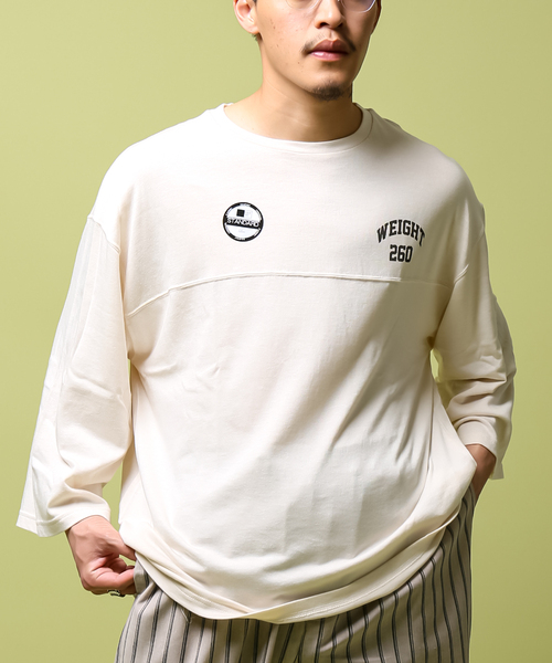 B.C STOCK(ベーセーストック)の「プレーティング F/BT(Tシャツ/カットソー・メンズ・ライトホワイト/ブラック系その他/ピンク系その他・MEDIUM/LARGE)」の2枚目の写真