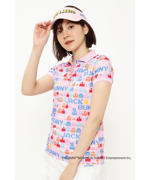 Jack Bunny! 藤子プロコラボ　ポロシャツ Jack Bunny!!（ジャックバニー）の「【PAC-MAN×Jack Bunny】フィールド