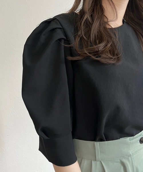 ISOOK(アイスー)の「【ZOZOTOWN限定】Puffsleeve blouse / パフスリーブブラウス(シャツ/ブラウス・レディース・ブラック/ライトイエロー・FREE)」の12枚目の写真