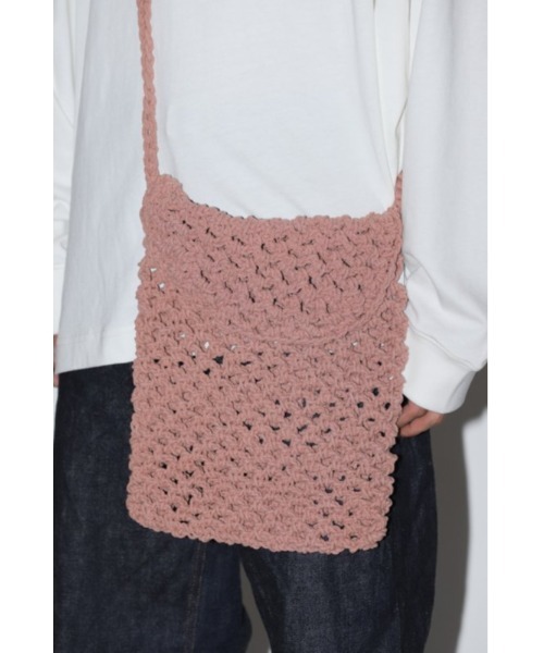 Badhiya（バディ―ヤ）の「Macrame shoulder bag - large（ショルダーバッグ・メンズ・ピンク/ネイビー・FREE）」の5枚目の写真