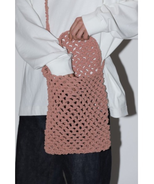 Badhiya（バディ―ヤ）の「Macrame shoulder bag - large（ショルダーバッグ・メンズ・ピンク/ネイビー・FREE）」の6枚目の写真