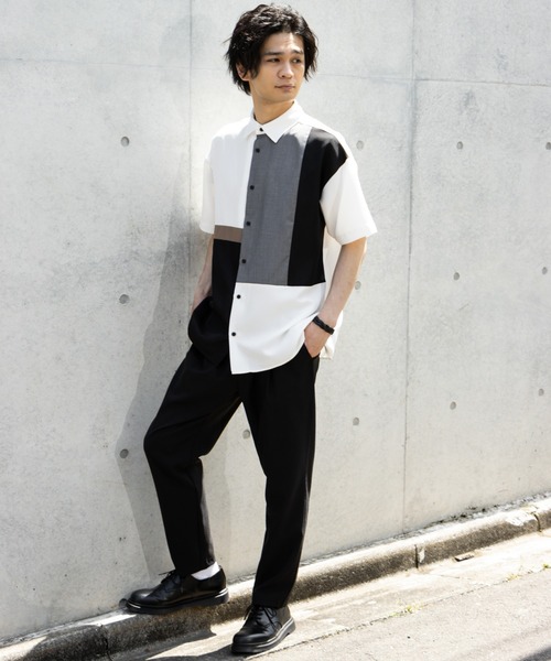URBAN COLLECTION(アーバンコレクション)の「切り替え半袖シャツ(シャツ/ブラウス・メンズ・ブラック/ホワイト・L/M)」の7枚目の写真