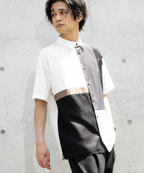 URBAN COLLECTION(アーバンコレクション)の「切り替え半袖シャツ(シャツ/ブラウス・メンズ・ブラック/ホワイト・L/M)」の11枚目の写真