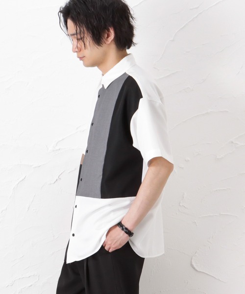 URBAN COLLECTION(アーバンコレクション)の「切り替え半袖シャツ(シャツ/ブラウス・メンズ・ブラック/ホワイト・L/M)」の14枚目の写真