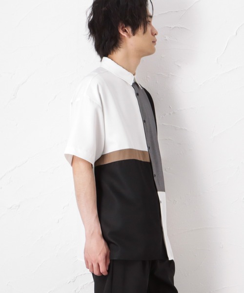 URBAN COLLECTION(アーバンコレクション)の「切り替え半袖シャツ(シャツ/ブラウス・メンズ・ブラック/ホワイト・L/M)」の15枚目の写真
