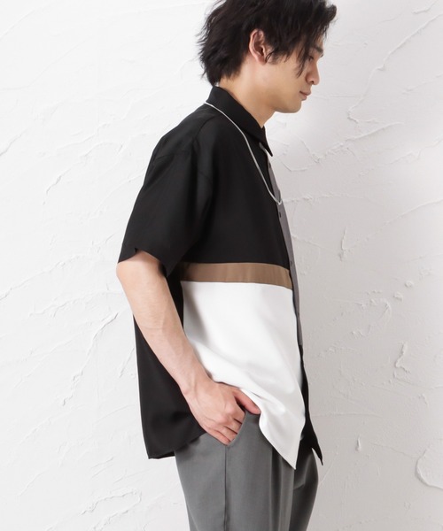URBAN COLLECTION(アーバンコレクション)の「切り替え半袖シャツ(シャツ/ブラウス・メンズ・ブラック/ホワイト・L/M)」の20枚目の写真
